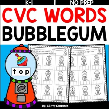 Preview of Bubblegum CVC Words | Write the Word | Worksheets