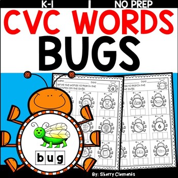 Preview of Bugs CVC Words | Insects | Spring | Summer | Worksheets | Write the Word