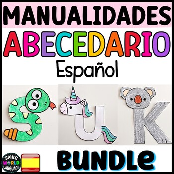 Preview of Bundle Manualidades letras del abecedario en español alfabeto papel decoradas