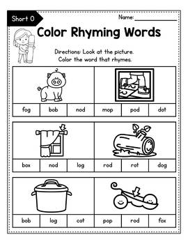 cvc rhyming worksheets for kindergarten by alina v design and resources