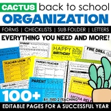 Cactus Meet the Teacher EDITABLE Forms Back to School Lett
