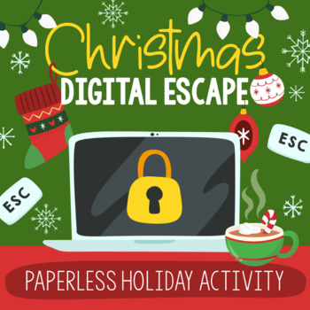 Preview of Christmas Activities DIGITAL Escape Room | Distance Learning