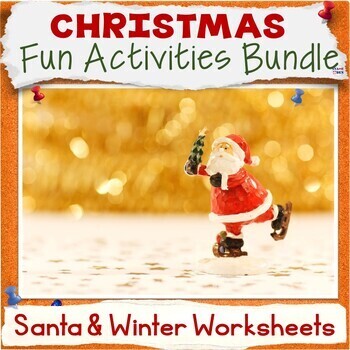 Preview of 50% OFF Christmas Activity Packet, Santa Claus Winter ELA Worksheets Bundle