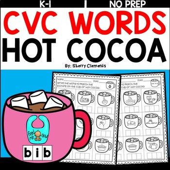 Preview of Winter CVC Words | Hot Chocolate | Worksheets | Write the Word