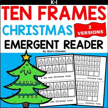 Preview of Christmas Emergent Reader | Trees | Ten Frames to 20 | Number Words