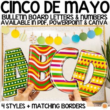 Preview of Cinco de Mayo Letters & Numbers for Bulletin Board & Classroom Decor,Fiesta