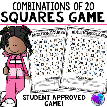 Preview of Combination of 20 - Addition Squares Math Game