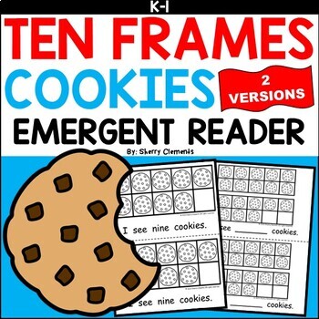 Preview of Cookies Emergent Reader | Ten Frames | Number Words | Numbers to 20