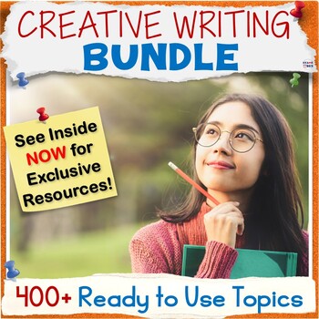 Preview of 50% OFF Creative Writing Prompts, Middle School Creative Curriculum ELA Bundle