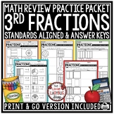 3rd Grade Fractions Review Practice Worksheets Identifying