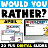 Spring Would You Rather Opinion Writing Questions April Pr