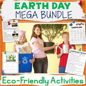 Preview of 50% OFF Earth Day Activity Packet, Middle School ELA Worksheets MEGA BUNDLE