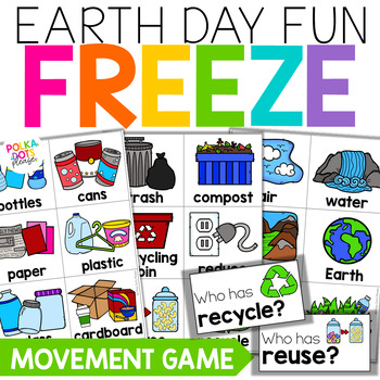 Preview of Earth Day Activities | FREEZE Movement Break Cards & Earth Day Writing K-2