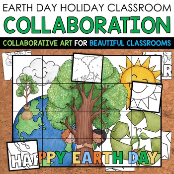 Preview of Earth Day Collaborative Poster Bulletin Board Earth Day Collaboration Coloring