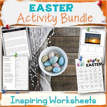 Preview of 50% OFF Easter Activity Packet, Middle School ELA Worksheets, Spring Bundle