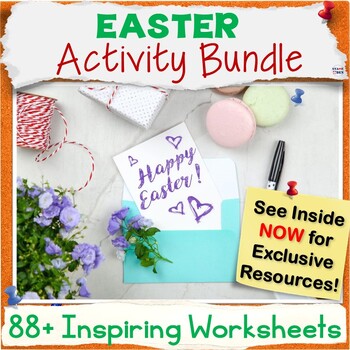 Preview of 50% OFF Easter Activity Packet - Middle School ELA Worksheets, NO PREP Bundle