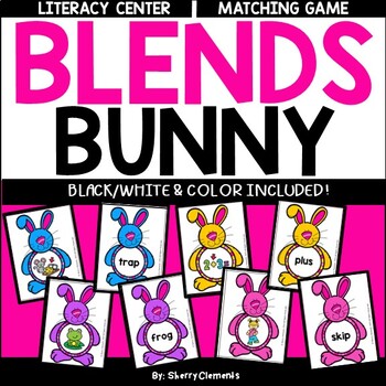 Preview of Easter Blends | Bunny | Decoding | Matching Game | Literacy Center