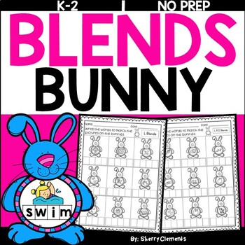 Preview of Easter Blends | L R S Blends | Bunny | Rabbit | Worksheets | Write the Word