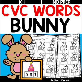 Preview of Easter CVC Words | Bunny | Rabbit | Worksheets | Write the Word
