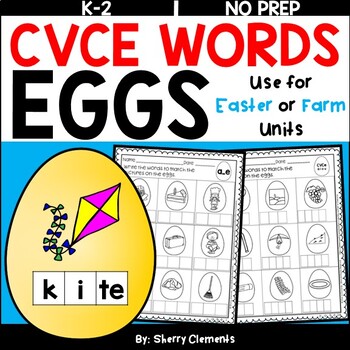 Preview of Easter CVCe | Silent e | Long Vowels | Eggs | Worksheets