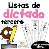 Ortografía Dictado Tercer Grado | Spelling List Spanish