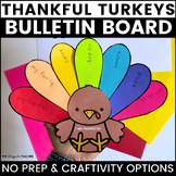 Thanksgiving Thankful Turkey Bulletin Board Craft & Novemb