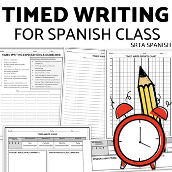 Preview of Timed Writing for Spanish Class Spanish Learning Activities Formative Assessment