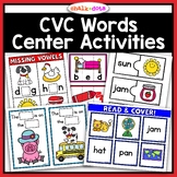 CVC Word Centers | Phonics Activities | Blending Sounds | 