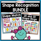 Shape Recognition BUNDLE | 2D and 3D Shape Match and Shape Bingo