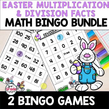 Preview of Easter Multiplication and Division Math Bingo Games Bundle