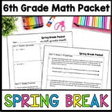 6th Grade Spring Break Math Packet, Review Worksheets Spri