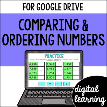 Comparing & ordering numbers for Google Classroom DIGITAL