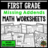 First Grade Missing Addends Worksheets within 10 & 20 | Un