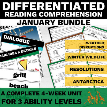 Preview of January Differentiated Reading Comprehension Bundle Passages and Questions