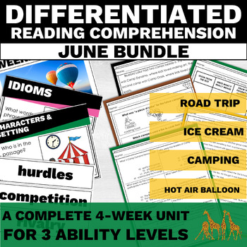 Preview of June Differentiated Reading Comprehension Bundle Passages and Questions
