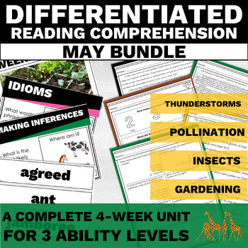 Preview of May Differentiated Reading Comprehension Bundle Passages and Questions