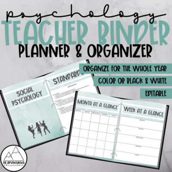 Preview of Psychology Teacher Planner & Binder Organizer