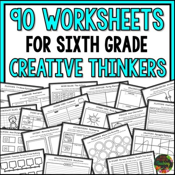 Preview of Sixth Grade Early Fast Finisher Worksheets Creative Thinking Skills & Enrichment