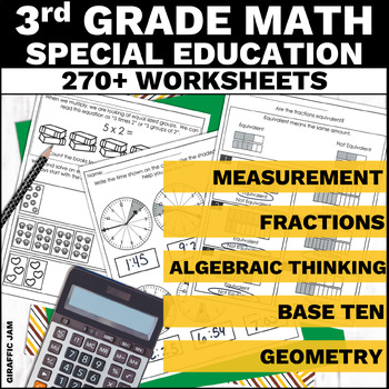 Preview of Special Education Math 3rd Grade Worksheets Special Ed Math Modified Math