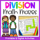 Division Activities- Math Maze Worksheets for Division Fac