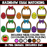 Rainbow Easter Egg Matching Clipart
