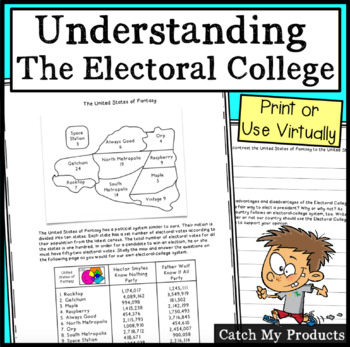 Preview of Electoral College Activity Worksheet or Virtual Document for Distance Learning