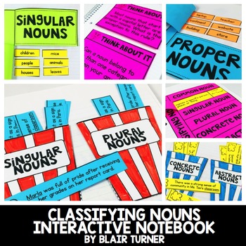 Preview of Grammar Interactive Notebook {CLASSIFYING NOUNS}