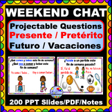 Spanish Weekend Chat PROJECTABLE Questions Weekend Talk in