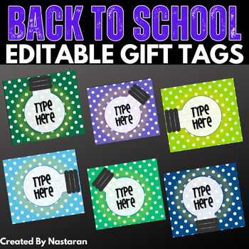 editable polka dot light bulb labels printable gift tags