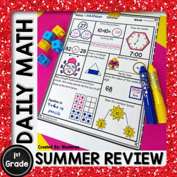 1st grade summer packet morning work math worksheets by nastaran