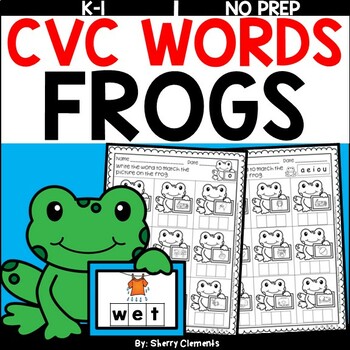 Preview of Frog CVC Words | Animals | Worksheets | Write the Word | Spring | Summer