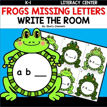 Preview of Frogs | Missing Letters | Write the Room | Lowercase | Spring | Summer