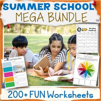 Preview of 50% OFF Summer School Activity Packet, Summer ELA SEL Worksheets MEGA Bundle