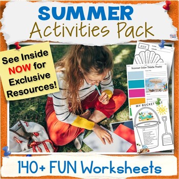 Preview of 50% OFF Summer Fun Activity Packet - Middle School Summer Worksheets Bundle